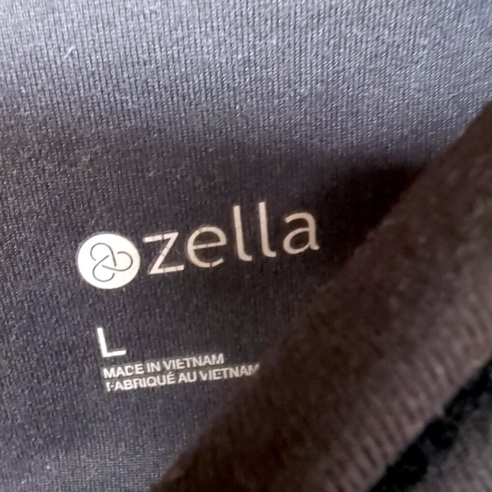 Zella Hatha high rise crop gym leggings L black mesh hem matte Live In Nordstrom - Picture 5 of 5
